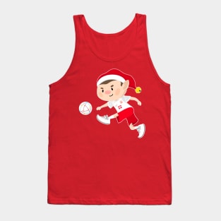 Poland football Christmas elf. Football World Cup soccer T-Shirt Tank Top